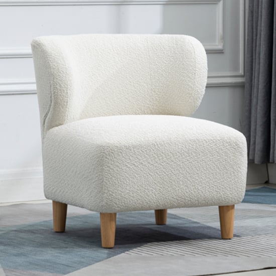 Read more about Jakarta fabric bedroom chair in white with oak legs