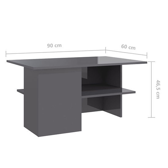 Jalie High Gloss Coffee Table With Undershelf In Grey_5