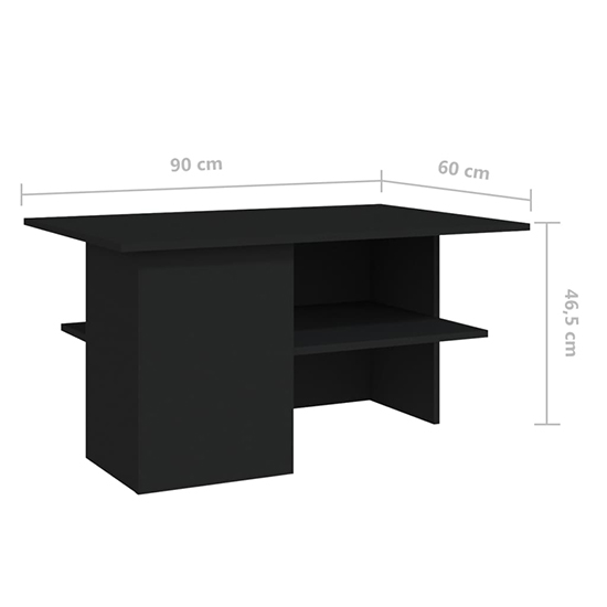 Jalie Wooden Coffee Table With Undershelf In Black_5