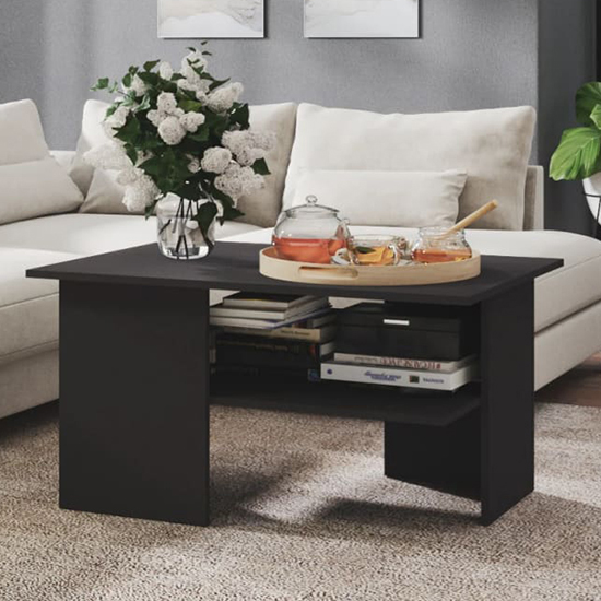 Jalie Wooden Coffee Table With Undershelf In Grey