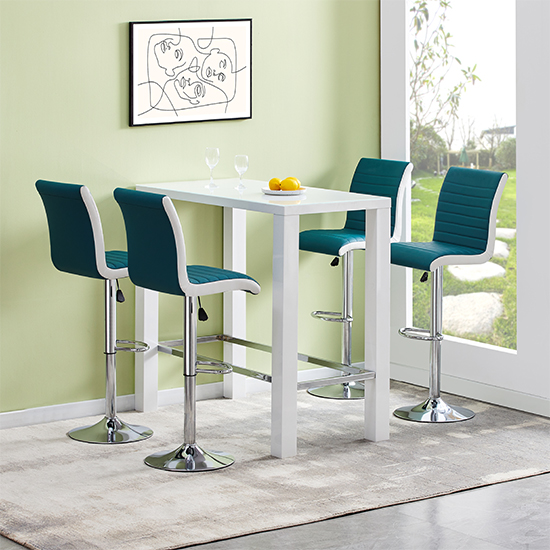 Jam Rectangular Glass Top High Gloss Bar Table In White_2