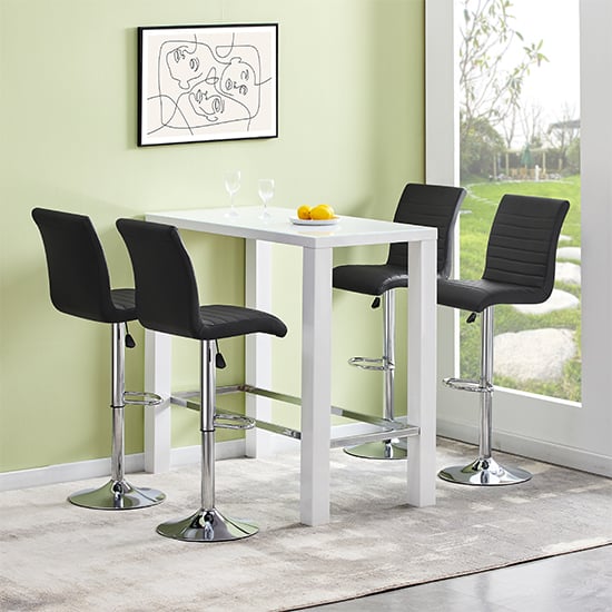 Jam Rectangular Glass Top High Gloss Bar Table In White_3