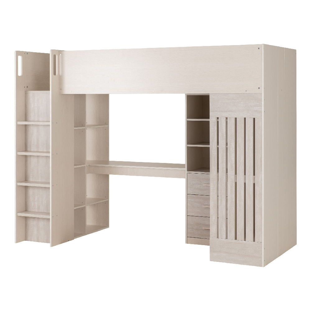 Jamaica Wooden Childer Sleeper Bed With 3 Drawers In White Grey