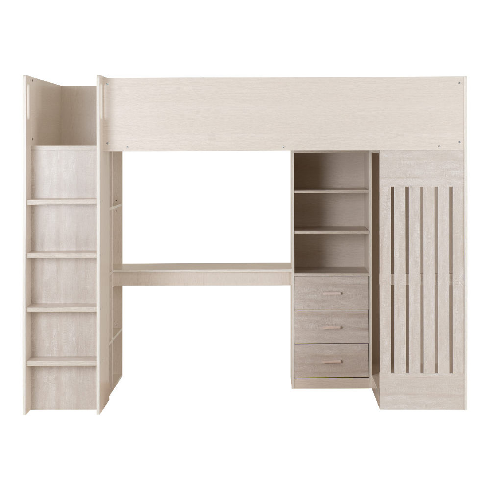 Jamaica Wooden Childer Sleeper Bed With 3 Drawers In White Grey