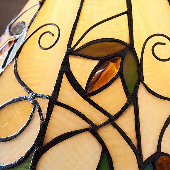 Jamelia Tiffany Glass Table Lamp In Dark Bronze