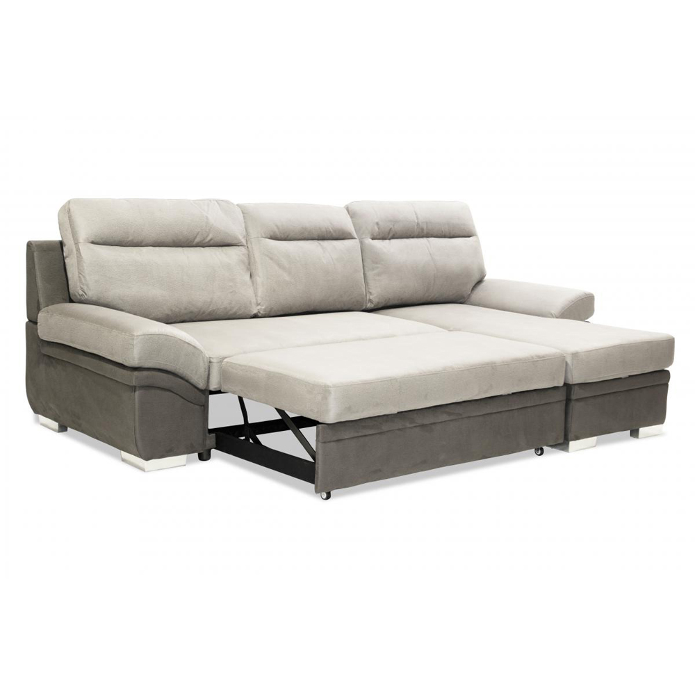Jamestown Fabric 2 Seater Sofa Bed In Light And Dark Grey