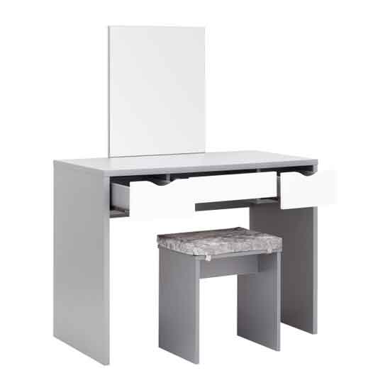 Elstow Wooden Dressing Table Set In Grey And White_4
