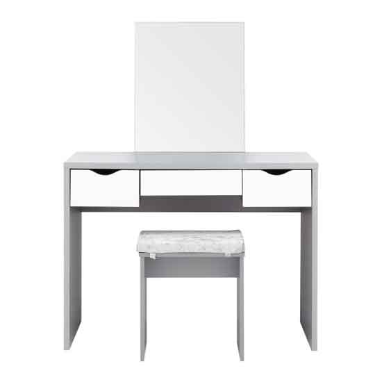 Elstow Wooden Dressing Table Set In Grey And White_5