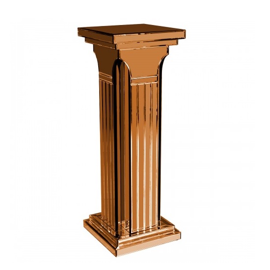 Preston Mirrored Column Pedestal Tall In Bronze Furniture in Fashion