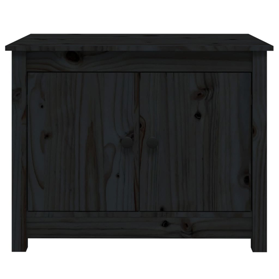 Janie Pine Wood Coffee Table With 2 Doors In Black