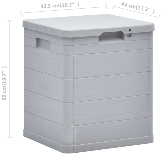 Janya Plastic Garden Storage Box In Light Grey