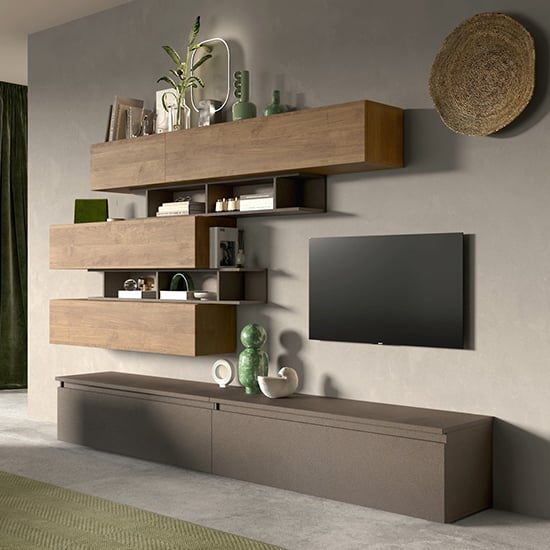 Product photograph of Janya Wooden Entertainment Unit In Bronze And Mercure from Furniture in Fashion