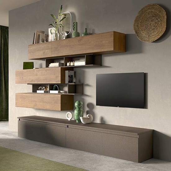 Read more about Janya wooden entertainment unit in bronze and mercure