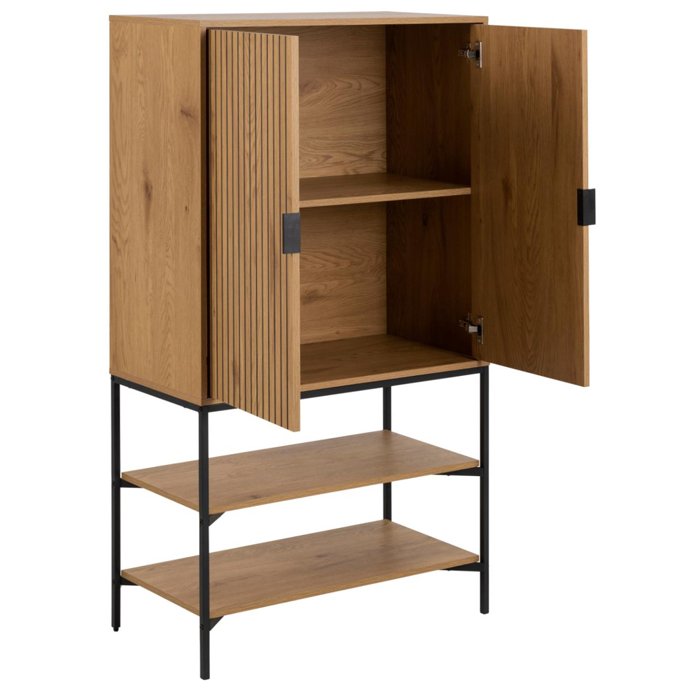 Japar Wooden Storage Cabinet With 2 Doors In Matt Wild Oak