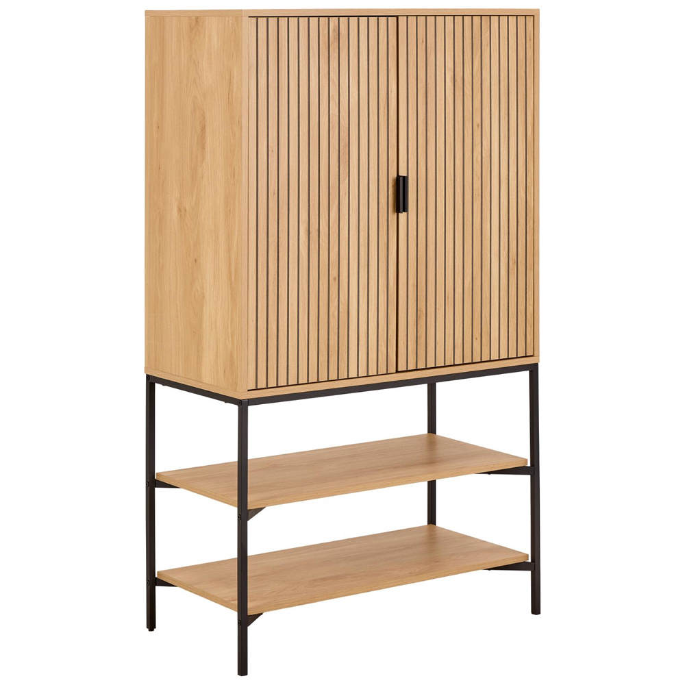 Japar Wooden Storage Cabinet With 2 Doors In Oak And Black