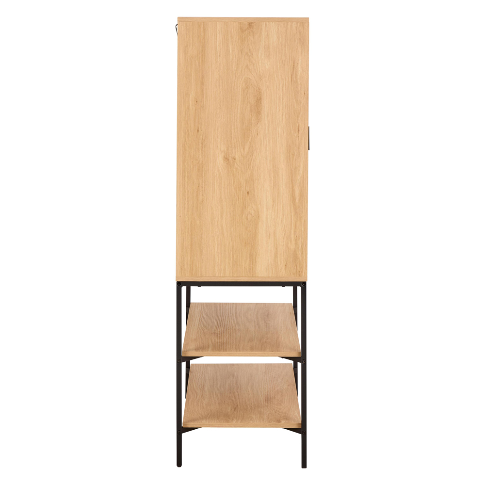 Japar Wooden Storage Cabinet With 2 Doors In Oak And Black
