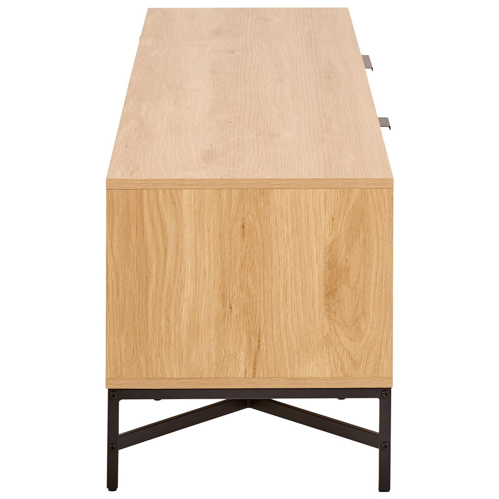 Japar Wooden TV Stand With 3 Doors In Oak And Black