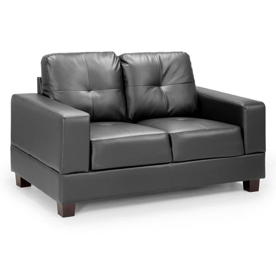 Jared Faux Leather 2 Seater Sofa In Black_1