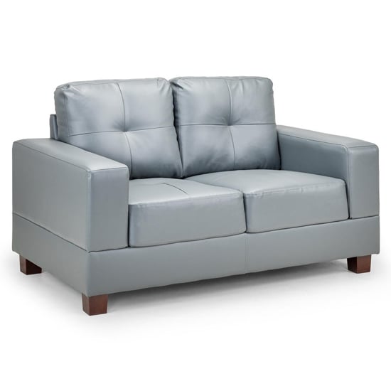 Jared Faux Leather 2 Seater Sofa In Grey_1