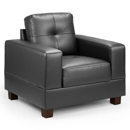 Photo of Jared faux leather armchair in black