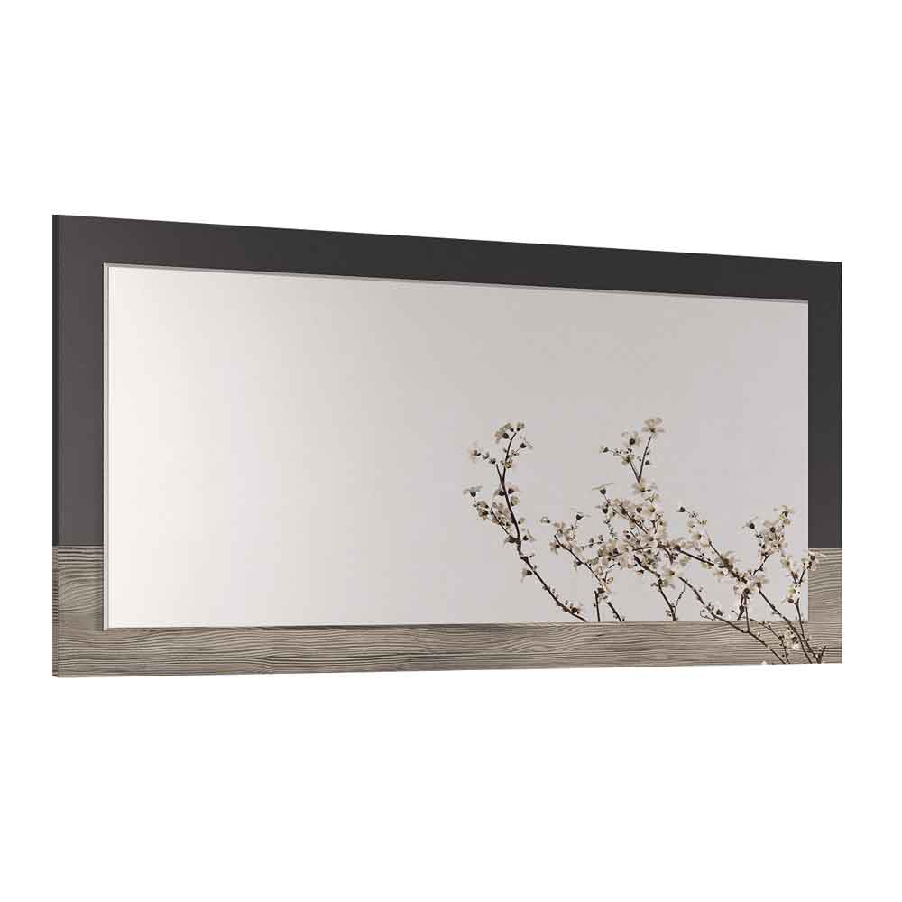 Avora High Gloss Mirror in Dark Grey Pine and LED