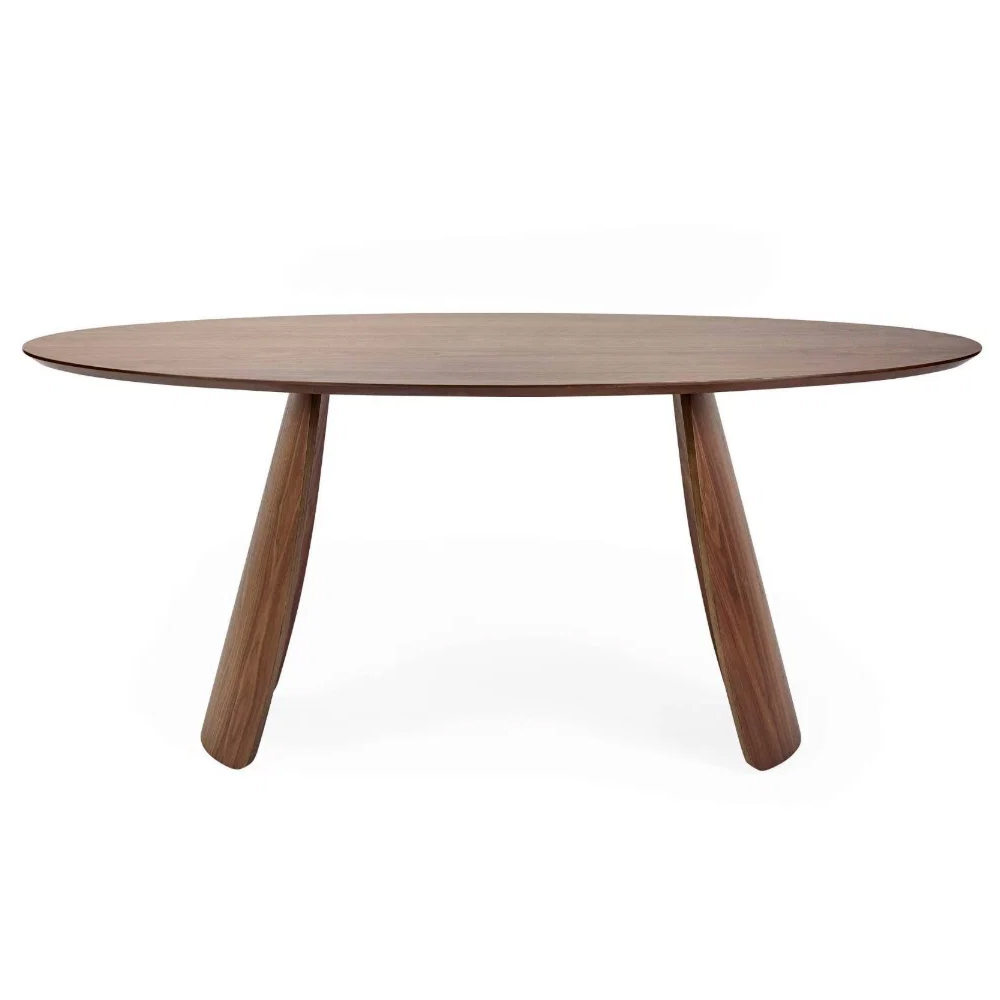Jarlune Oval Wooden Dining Table in Walnut