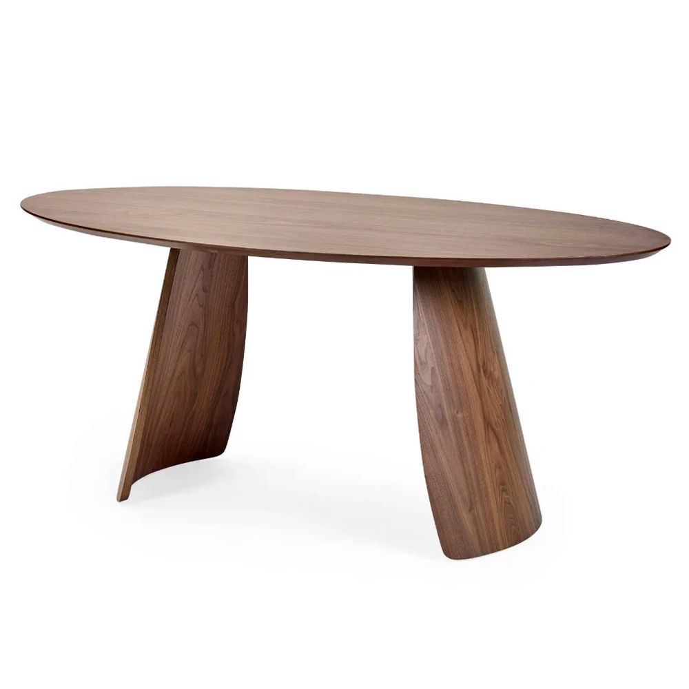 Jarlune Oval Wooden Dining Table in Walnut