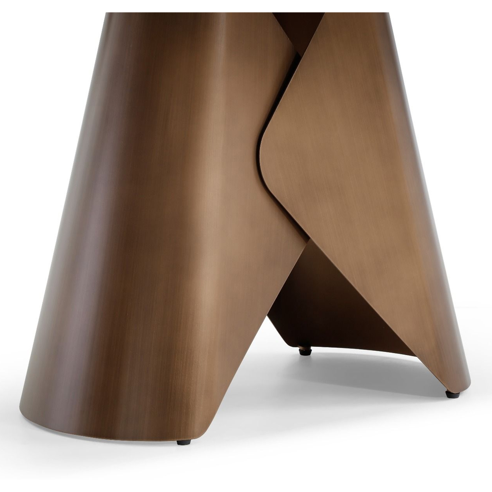 Jarsen Small White Pandora Classico Ceramic Top Dining Table with Brass Base