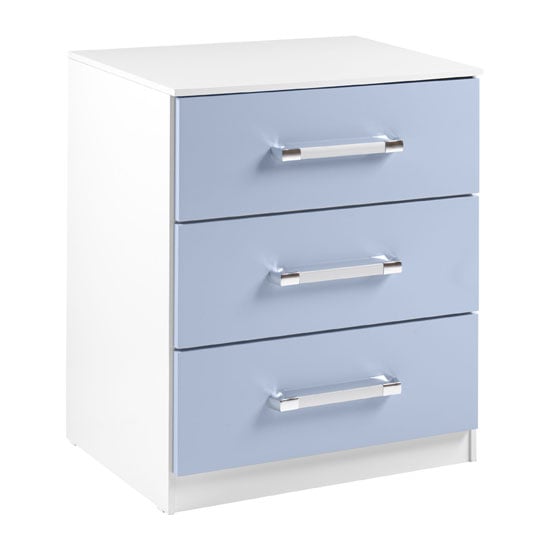 Ingrid 3Pc Bedroom Furniture Set In White And Blue High Gloss_4