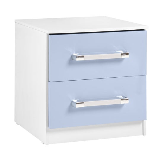 Ingrid 3Pc Bedroom Furniture Set In White And Blue High Gloss_5