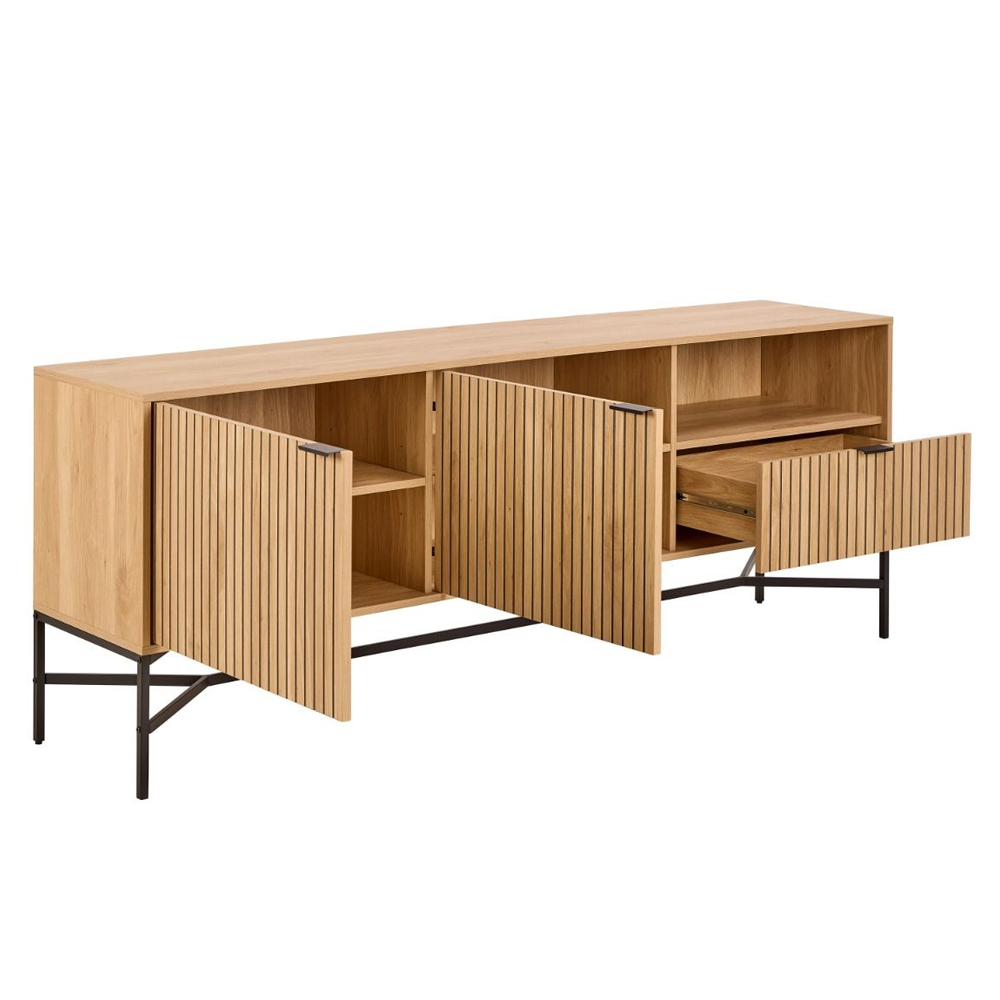 Jasper Wooden Sideboard With 2 Doors 1 Drawer In Wild Oak