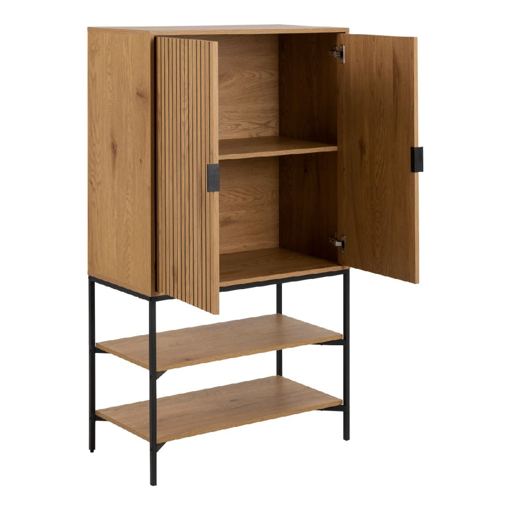 Jasper Wooden Storage Cabinet With 2 Doors 2 Shelves In Oak