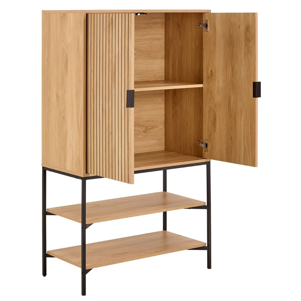 Jasper Wooden Storage Cabinet With 2 Doors In Wild Oak