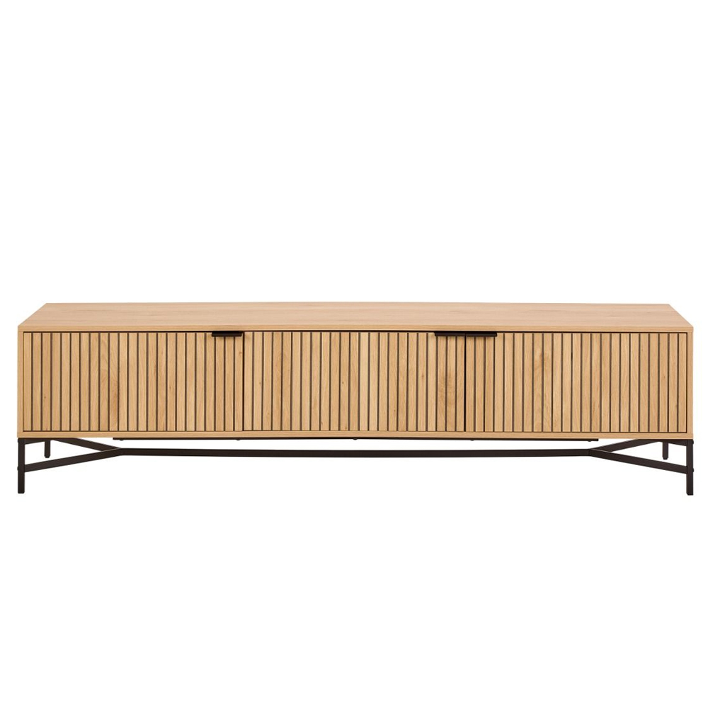 Jasper Wooden TV Stand With 3 Doors In Wild Oak