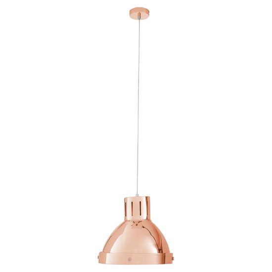 Photo of Jaspro 1 metal shade industrial pendant light in copper