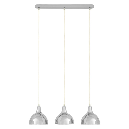 Jaspro 3 Metal Shades Pendant Light In Chrome