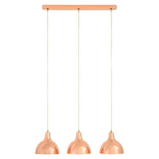 Product photograph of Jaspro 3 Metal Shades Pendant Light In Copper from Furniture in Fashion