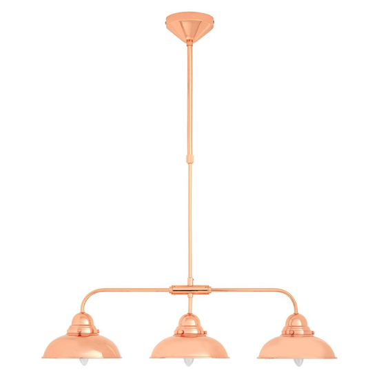 Product photograph of Jaspro 3 Steel Shades Pendant Light In Copper from Furniture in Fashion