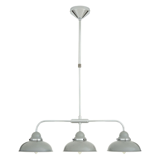 Jaspro 3 Steel Shades Pendant Light In Grey And Chrome