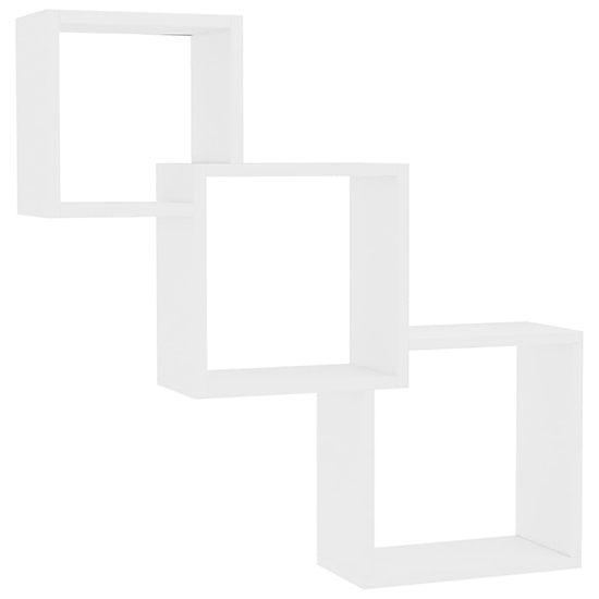 Javana Wooden Cube Wall Shelf In White