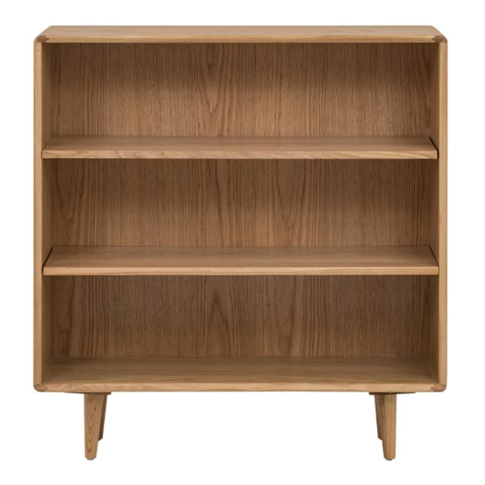 Javion Wooden Bookcase With 3 Shelves In Natural Oak