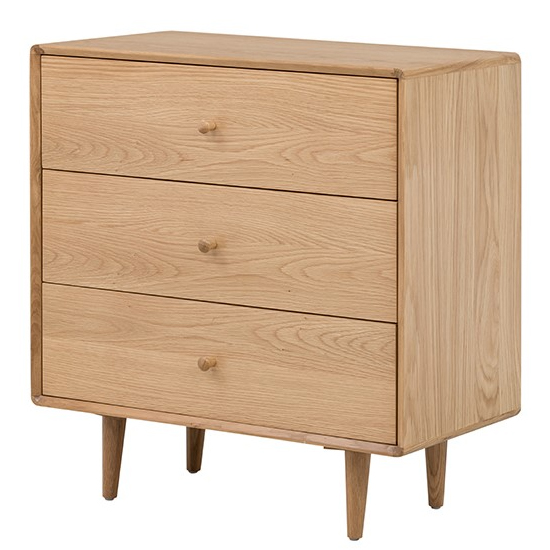 Javion Wooden Chest Of 3 Drawers In Natural Oak