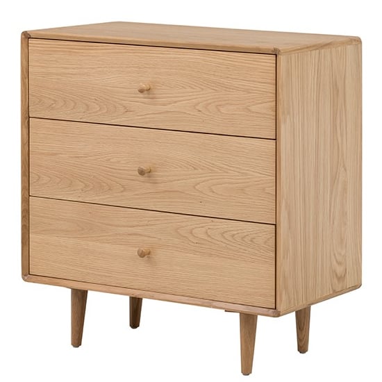 Read more about Javion wooden chest of 3 drawers in natural oak