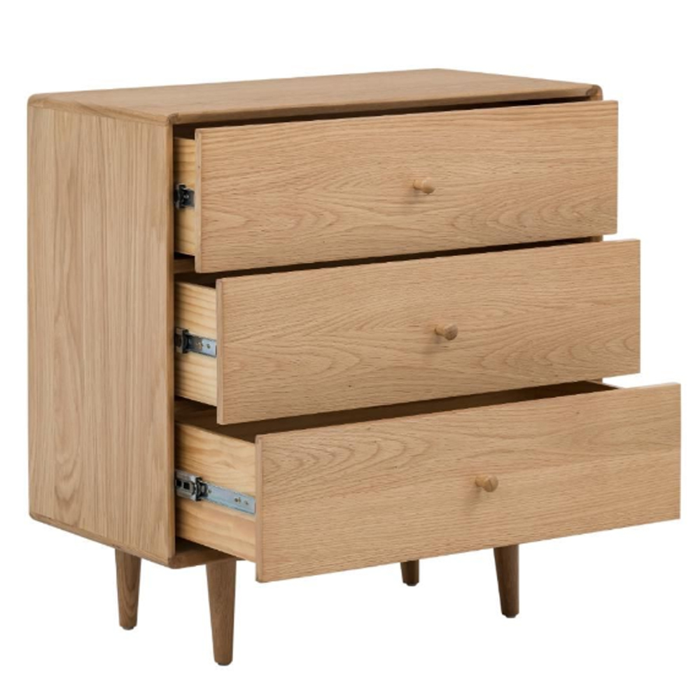 Javion Wooden Chest Of 3 Drawers In Natural Oak