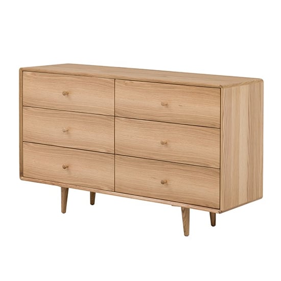 Read more about Javion wooden chest of 6 drawers in natural oak
