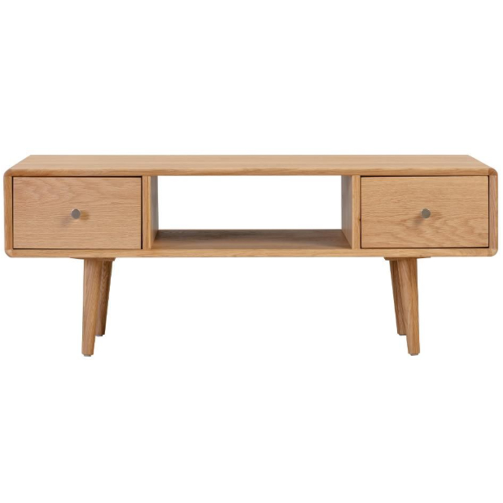 Javion Wooden Coffee Table With 2 drawers In Natural Oak