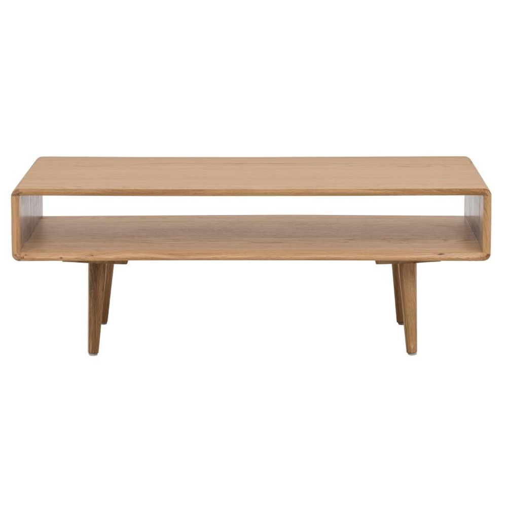 Javion Wooden Coffee Table With Undershelf In Natural Oak