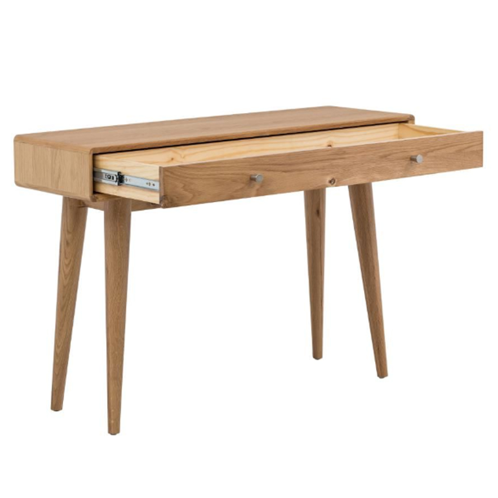 Javion Wooden Console Table With 1 Drawer In Natural Oak