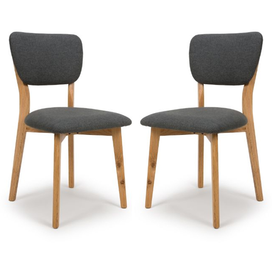 Product photograph of Javion Wooden Dining Chairs With Fabric Seat In Pair from Furniture in Fashion