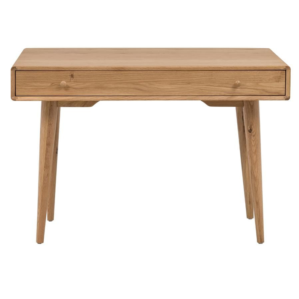 Javion Wooden Laptop Desk With 1 Drawer In Natural Oak